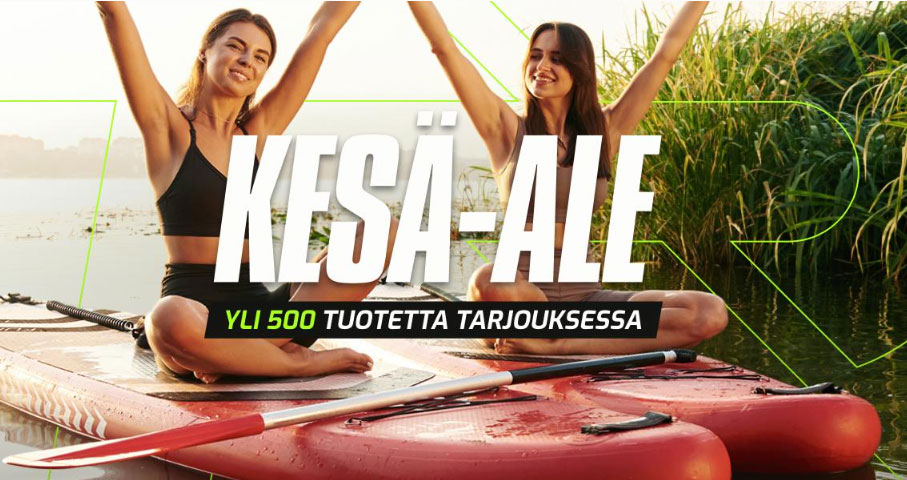 Treenikaupan outletista ja sesonkien alennusmyynneistä voi tehdä edullisia löytöjä satojen tuotteiden valikoimasta.